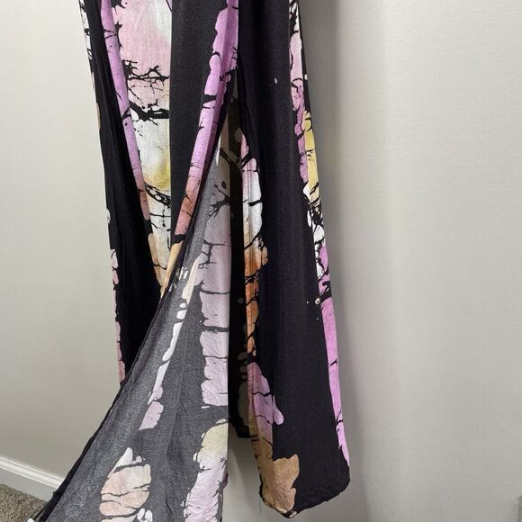 BUSAYO Collective Slip Dress Women Medium Black Purple Tie Dye Midi - Picture 8 of 16